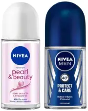 NIVEA Deodorant Roll On for Women, Pearl & Beauty & Deodorant Roll On for Men