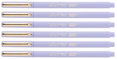 Marvy Uchida Le Pen 6 Pc Periwinkle 0.3mm Smooth Micro Fine Plastic Point LePen