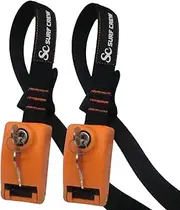 2 Pack (1 pair) Lockable Tie Down Straps, two keys each lock,Anti -theft,3 stainless steel cables sown into strap,Ratchet tie down,SUP, Surfboard, kayak, canoe, surf rack