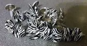 Round Zebra Print Black/white Scrapbooking Brads