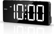 AMIR Digital Clock Large Display, LED Alarm Clock for Bedroom, Usb/Battery Po...