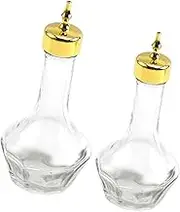 SHOWERORO 2pcs Glass Bitters Bottles Sealing Cocktail Bitters Bottles Multi-use Bar Accessory Empty Small Cocktail Bottles for Home or Bar