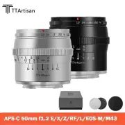 TTArtisan 50mm F1.2 APS-C Portrait Lens for Sony E Canon M RF Z XF M43 L Mount