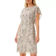 Aidan Mattox Women's Embellished Flutter Sleeve Cocktail Dress Size 6 B4HP $395