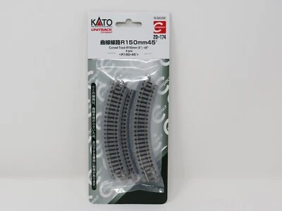 Kato Unitrack 20-174 Curve Track 6" Radius R150-45 4pcs N Scale Model Trains