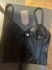 Meshki Lace Up Corset Top Black