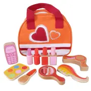 KIDS WOODEN Kitchen Pretend Play Toy Tea Set Ice Cream Cooking Set Puzzle Clock [Item: Makeup Cosmetics Bag]