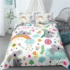 Rainbow Koala Single/Double/Queen/King Bed Quilt Doona Duvet Cover Set Linen