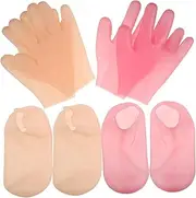 HAPINARY Foot Exfoliator Mask Pack Silicone Foot Socks Moisturizing Gloves Hand Mask for Dry Sensitive Skin