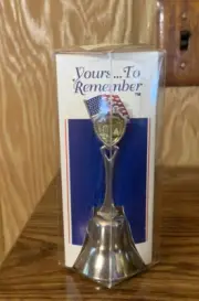 Miniature Silver Tone John F Kennedy Bell Souvenir Collectors Bell Sealed