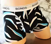 Bonds Men's "Guyfront" Cotton Elastane Multicoloured Camo Print Trunks Size Med