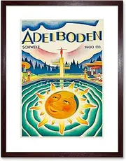 Travel Adelboden Switzerland Alps Sun Swim Pool Framed Wall Art Print