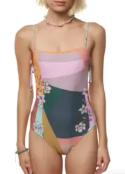 O'Neill Cindy Multicolor Side Cutout One-Piece Swimsuit Women's Size XL L69822