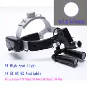 5W LED Dental Medical Wireless Headband Head Light w/ 4.0X/5.0X/6.0X/8.0X Loupes