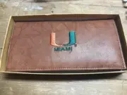 ZEP-PRO University Of Miami Roper Genuine Leather Wallet checkbook cover
