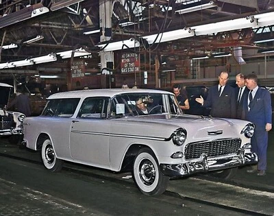 1955 CHEVROLET NOMAD Factory ASSEMBLY Line Manufacturing Poster Photo 13x19
