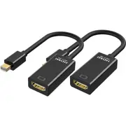 2PCS Mini Display Port DP To HDMI Adapter 4K/60Hz 1080p For PC/Monitors/Laptops/MacBook Pro/Air - Black