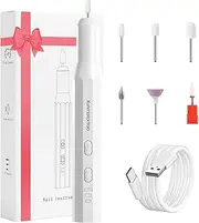 XunmotorYao Electric Nail Cutter Professional Electric Nail File for Gel Nails 20000 rpm Adjustable Speed USB Rechargeable Pedicure Manicure Set White