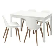 EKEDALEN / GRÖNSTA table and 4 chairs, white/white, 120/180 cm