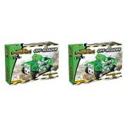 2x 90pc Construct IT Constructables DIY Off-Roader Toy w/ Tools Kids 6y+ Green