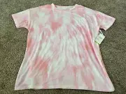 Old Navy Women's Active Go Dry Short Sleeve Shirt Size S Pink Tie Dye Crew Neck