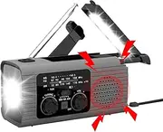 Solar Power Hand Radio | AM/FM/NOAA Battery Powered,Radios Radio Flashlight 3 Way Charging Survival Radio for Travel Long Road Trips Camping Hiking