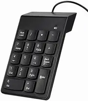 USB Numeric Keypad Number Keyboard Pad Wired Plam Size 18 Keys Black - axGear