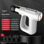 GGP White Mini Fascia Gun Muscle Massager With Pulse Heat Deep Tissue Relaxation