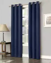 NEW Sun Zero Preston 40" x 108" Grommet Top Blackout Curtain ONE Panel Navy