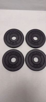 4 A2Z Standard 1" I.D. Free Weight Plates 2.5 lb 10 lbs Set Barbells Dumbbells