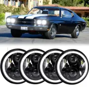 4PCS Black 5 3/4" 5.75" 80W LED Headlights High Low For Chevrolet Chevelle Truck (for: Chevrolet)