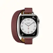 Apple Watch Series 7 41mm Hermès Hermes SS Double Tour Rouge H Attelage