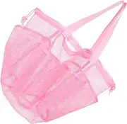 [CALLARON] Large Drawstring Beach Bag: Mesh Makeup Tote for Traveling Women - Multi-Pocket Toiletry Storage Bag for Beach and Bathroom