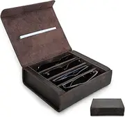 [CONTACTS] Crazy Horse Leather Travel Sunglasses Case for Men Vintage Eyeglasses Box Storage Organizer Handmade