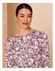 [Regatta] Wardrobe Staple 3/4 Sleeve Tee in Red/Blue Pretty Bud Print