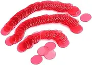 Vaguelly 30pcs Red Plastic Bingo Chips Transparent Counters for Counting Sorting and Math Games Bingo Markers and Learning Tools for Classroom Activities