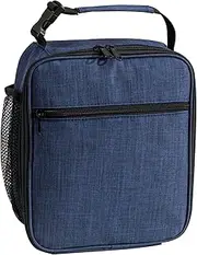 Reusable Lunch Bag for Men Women, Insulated Lunch Box, Adults Cooler Bento Box, Portable Leakproof Lunch Tote, Tough & Spacious Large Capacity Lunch Box with Handle for Work School Picnic (Blue)