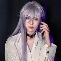 在飛比找蝦皮購物優惠-葉瑄cosplay假頭髮時空中的繪旅人奶奶灰長直髮動漫水母頭