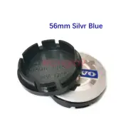 For VOLVO WHEEL CAPS 4pcs 56mm Silver Blue Center Logo Decal Badge Car Styling