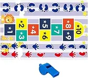 Hop Rug, Slippery Hop Game Playroom Rug, Fun Educational Carpet for Daycare and Nursery, Indoor and Outdoor Play Rug for Children Ages 3-5Educational Hop Rug, Slippery Hop Game Play Carpet