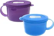 [Tupperware] Set of 2 CrystalWave Soup Mugs Blue and Purple