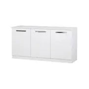Alice Modern 3-Doors Credenza Office Storage - White