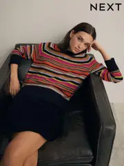Rainbow Premium 100% Lambswool Pattern Crew Neck Knitted Jumper (E16186) | $46