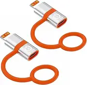 USB C to Lightning Adapter Fast Charging, USB C Female to Lightning Male Adapter for iPhone/iPad/for Airpods,with Anti-Lost Loop,Not for Audio/OTG, NO Carplay, 2 Pack Silver