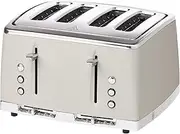 Russell Hobbs Stone Textured 4 Slice toaster, RHT64STN, 6 Intensity Settings, Defrost and Reheat Functions, Lift and Look, Neutral Stone