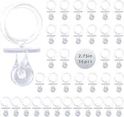 Pacifiers for Baby Shower Game, 36PCS Plastic Pacifiers for Baby Shower Decoration DIY, Large Size Baby Shower Pacifiers, Gender Reveal Party Table Scatter/Hunt Baby Shower Game Props(Clear, 2.75 in)