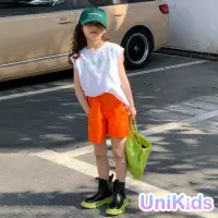 在飛比找momo購物網優惠-【UniKids】中大童裝2件套裝無袖T恤純色短褲 女大童裝