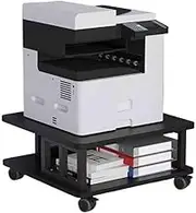 Printer Table Floor Standing Movable Large Printing Copier Rack Base Office Desk Printer Storage Bracket Printer Cart(Black)