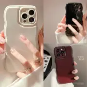 Black White Burgundy Wave Cover For iPhone 16 15 14 13 12 11 Pro Max Plus Case