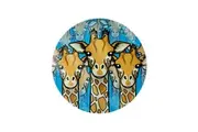 Grindstore Giraffe Tribe Glass Chopping Board (Blue/Yellow/Black) (One Size)